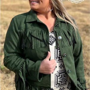 Green Fringe Women's Jacket
